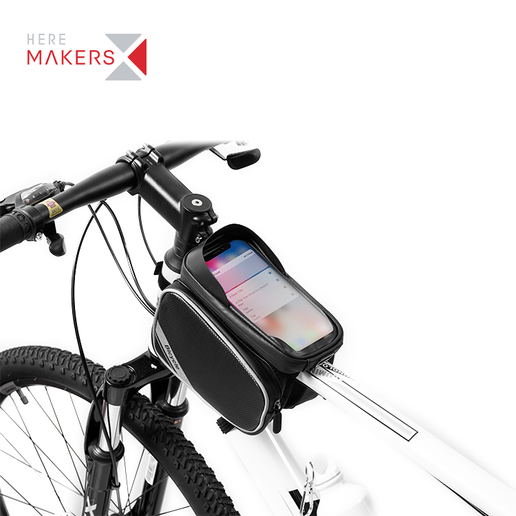 Rainproof Bike Top Tube Bag with 6.7" Touch Screen Phone Mount Case